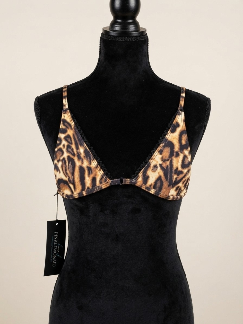 Haus of Pinklemonaid Leopard Print Bikini Top NWT Small